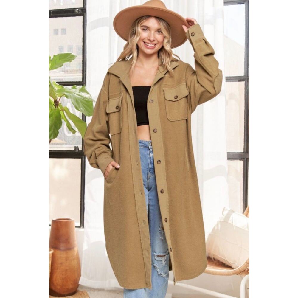 NWOT Adora Elbow patched long jacket
